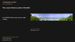 The Luxury Room-Location Checklist