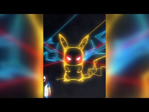 Pikachu Laser Art using Mirrors 😲😲 #shorts