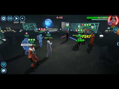 MM/Kyle/Pao/Bistan/Wedge (L9 Wedge) cleans up leaderless Dooku/Nute/Jango/Wat (O buffs): 43 banners