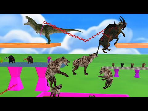 animal revolt battle simulator dinosaur tug of war | big bull vs dinosaur  | Tyrannosaurus dinosaur