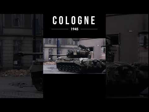 Pershing vs Panther, Cologne, 1945.  #ww2 #footage #history #military #army #usa