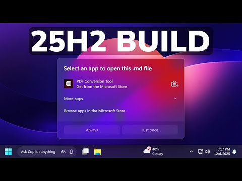 Новая сборка Windows 11 25H2 26220.7344 — новое меню «Открыть с помощью», новый диалог «Выполнить...
