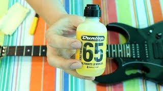 Video thumbnail for How to clean guitar fretboard by the lemon oil by El