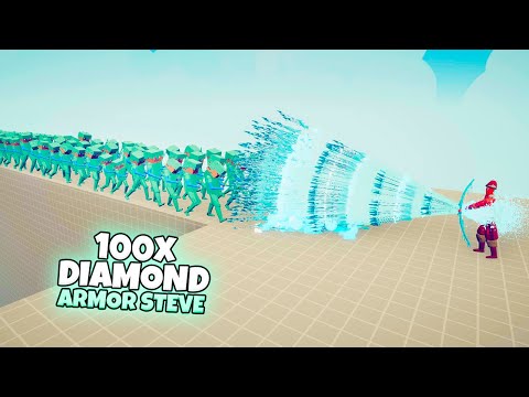 100x DIAMOND ARMOR STEVE vs EVERY GOD | TABS Totally Accurate Battle Simulator Gameplay