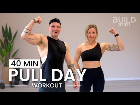 40 min Pull Workout with Weights - Back and Biceps Workout: DAY 19 / Build Series 3