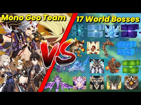 Arataki Itto C0 -  Mono Geo Team VS 17 World Bosses In The Game - Genshin Impact 3.3