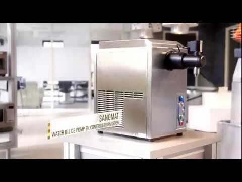 Sanomat slagroomautomaten - Water bij de pomp en controle dopmoeren indien machine niet aanzuigt