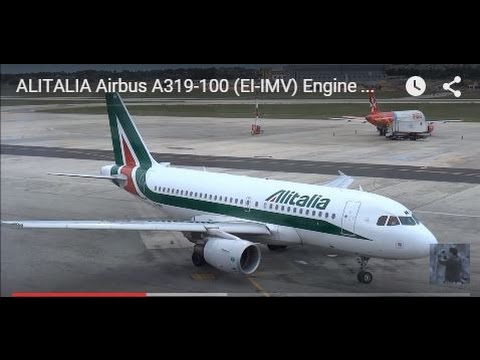 ALITALIA Airbus A319-100 Engine Start & Take Off @ Malta International Airport