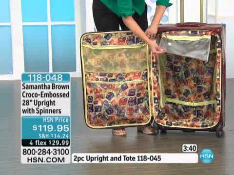 Samantha Brown Croco-Embossed 28 Upright with Spinners