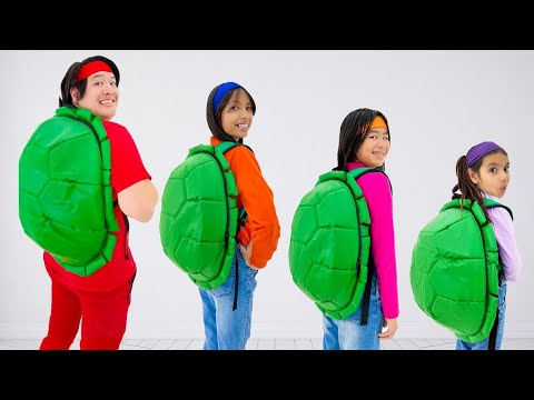 Ninja Turtle Kids vs Shredder: Challenges with Wendy Jannie & Ellie