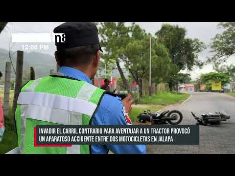 Por invadir carril: Brutal colisión entre dos motocicletas estremece a Jalapa