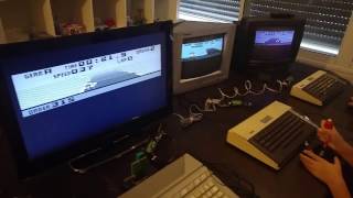 Atari 800 XL network game Multi Race demonstration