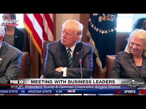 FNN: President Trump And Chancellor Angela Merkel Meet with German Business Leaders at White House
