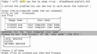 Uninstalling Bloodhound.Exploit.343 Virus [WORK 100%]