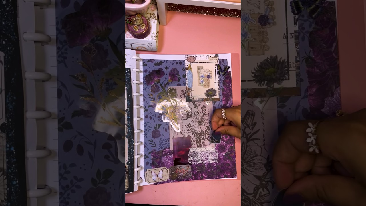 Junk Journal With Me 💟 Pink Pixie Diary #junkjournal #journaling #shorts