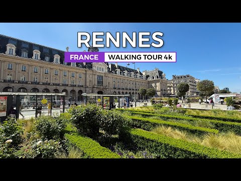 Rennes, France - The historic and dynamic city | Walking Tour 4k 60 fps