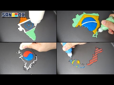 National Flag Map India Brazil Korea Malaysia Pancake art