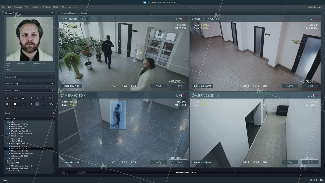 CCTV cameras with AI facial recognition