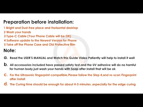 Samsung UV Full Adhesive Tempered Glass Screen Protector installation Guide