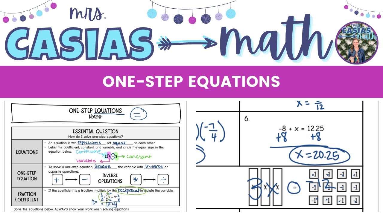 Solving One-Step Equations | 8th Grade Math Pre-Algebra