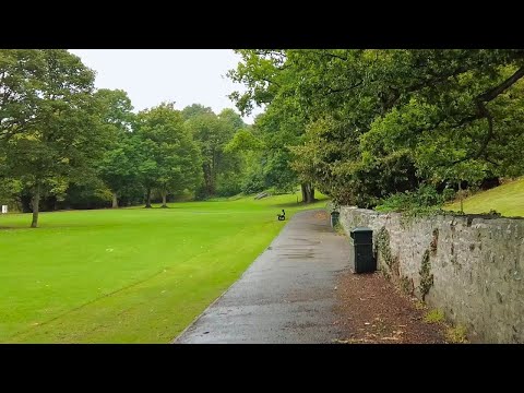 Rainy Richmond Town and River Swale Waterfalls Walk, English Countryside 4K