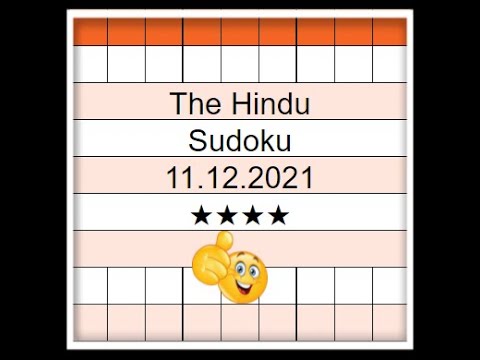 How to Solve The Hindu Sudoku 4 Star | Step by Step Solution | 11.12.2021 | Difficulty Level  ★★★★