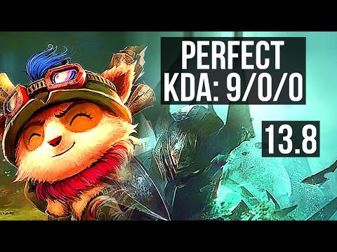 TEEMO vs MORDEKAISER (TOP) | 9/0/0, 6 solo kills, Legendary, 900K mastery | KR Master | 13.8