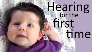 Sasha&#39;s First Hearing Aids - Deaf Baby Hears for the First Time