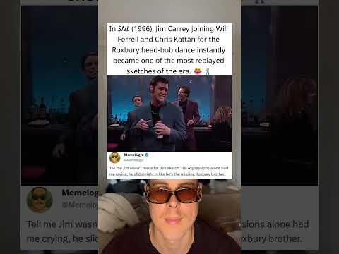 In SNL (1996), Jim Carrey joining Will Ferrell and Chris Kattan for the Roxbury head-bob dance