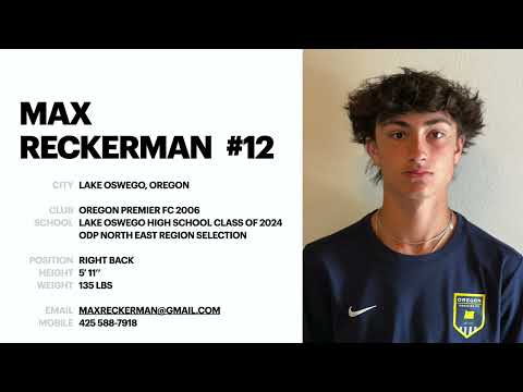 Max Reckerman Highlight Reel