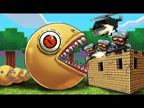 Minecraft | KILLER PACMAN BASE DEFENSE CHALLENGE! (Pacman.EXE Army vs Fort)