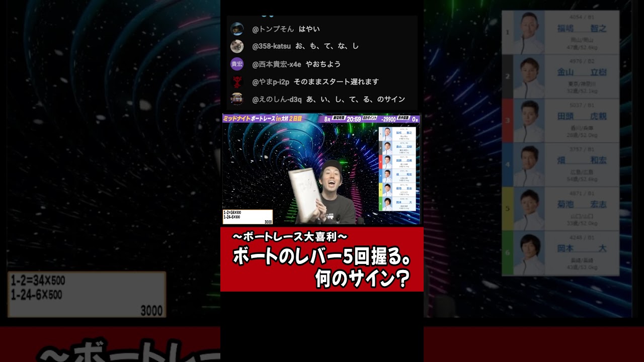 【大喜利】ボートのレバー5回握る。何のサイン？ #ボートレース