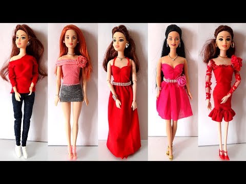 5 Barbie doll Valentine Day dress making ideas |...