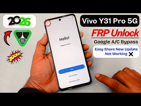 Vivo Y31 Pro 5G FRP Bypass Android 15 Without PC🔥| Fix - Easy Share Not Work | Google Account Unlock