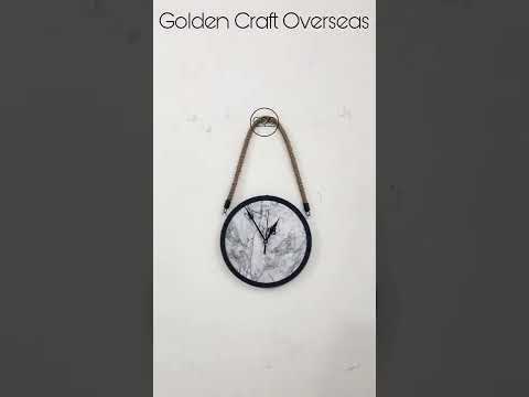 Customized mdf wall clock with jute handles for indoor decor...