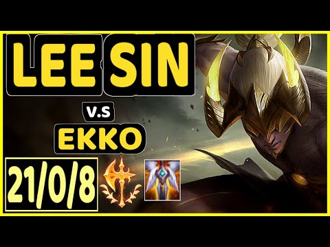LAMABEAR (LEE SIN) vs EKKO - 21/0/8 KDA JUNGLE CHALLENGER GAMEPLAY - EUW