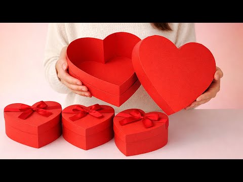 Herzförmige Papiergeschenkbox Selbstgemacht - Kreatives Papierhandwerk!