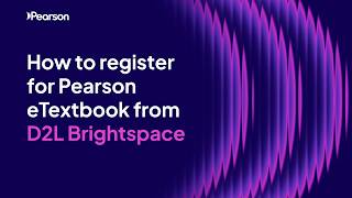 How to register for Pearson eTextbook from D2L Brightspace