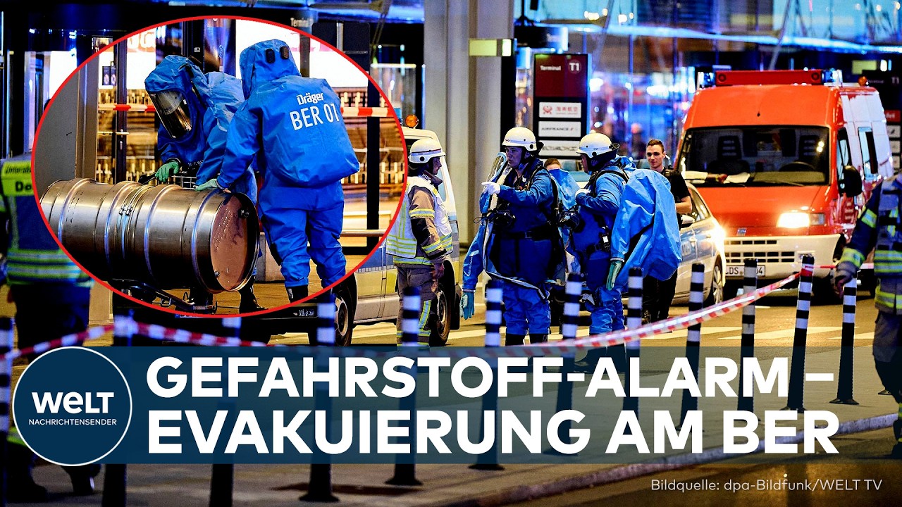BERLIN: BER geräumt! Frau löst Gefahrstoff-Alarm aus – Spezialkräfte rücken in Schutzanzügen an