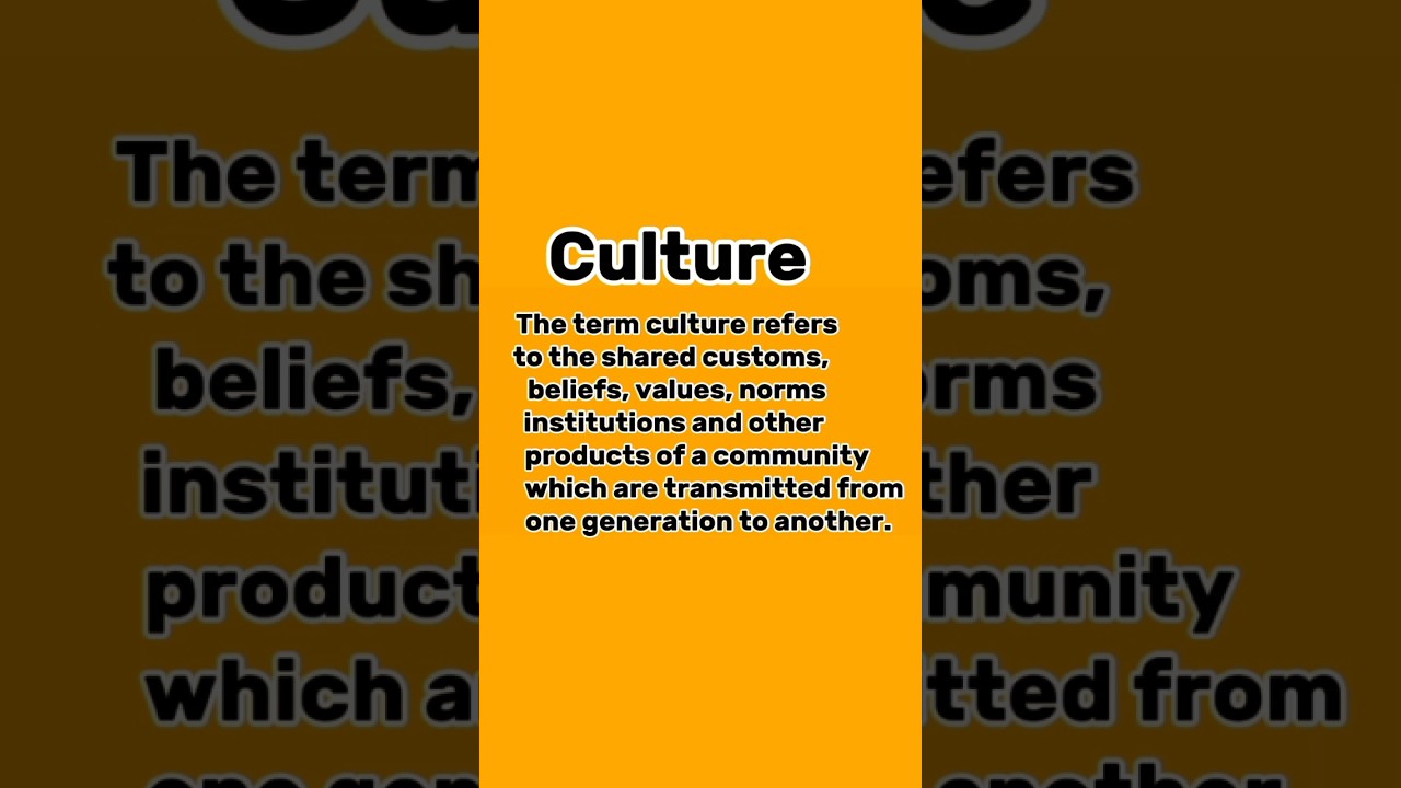 what is culture] Definition of Culture] #sociology