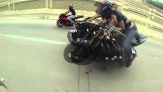 Crazy streetbike wreck sends both riders flying