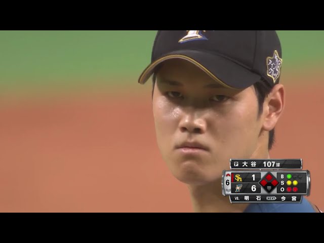 【6回表】ファイターズ・大谷 ピンチを招くも最後は144キロのフォークで三振!! 2017/9/21 F-H