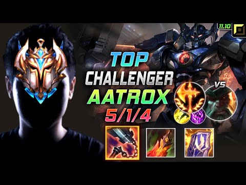 Challenger Aatrox TOP vs Gangplank - 챌린저 탑 아트록스 템트리 룬 선혈 정복자 エイトロックス Атрокс 暗裔剑魔 厄薩斯 - LOL KR 11.10