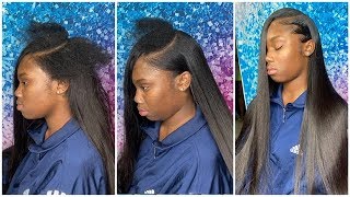 HOW TO BLEND NATURAL LEAVEOUT AND CREATE BABY HAIRS WITH STRAIGHT HAIR😍|TheBeautifulhustler brand
