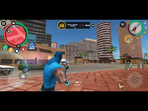 Rope hero use snow thrower gun in rope hero vice town gameplay android #ropeherovicetown #games