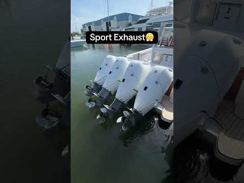 Normal exhaust bs sport exhaust on the wildly popular Mercury 400 V10 outboard