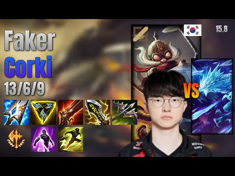 Faker Mid Corki vs Anivia lol KR solo rank Full Game 15.8 | 페이커 코르키 vs 애니비아