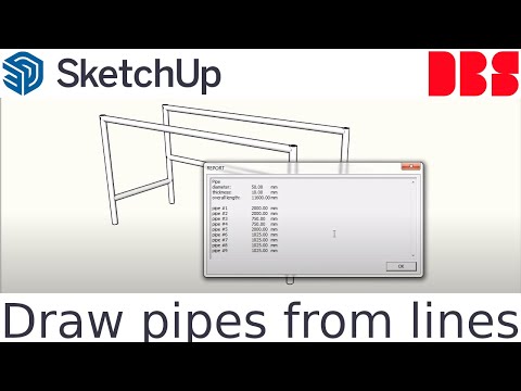 Sketchup Extension - Draw pipes from lines PRO