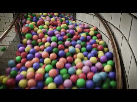 Balls on spiral stair   Blender Eevee   Rigid body simulation
