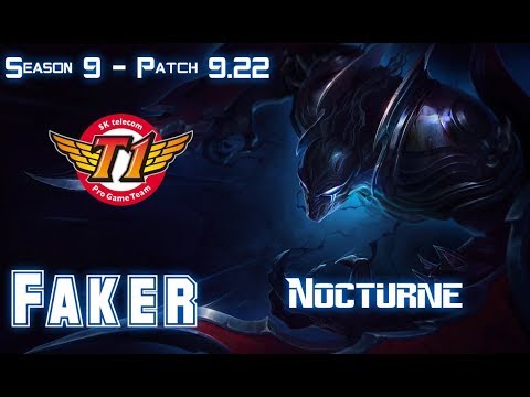 SKT T1 Faker NOCTURNE vs QIYANA Mid - Patch 9.22 KR Ranked